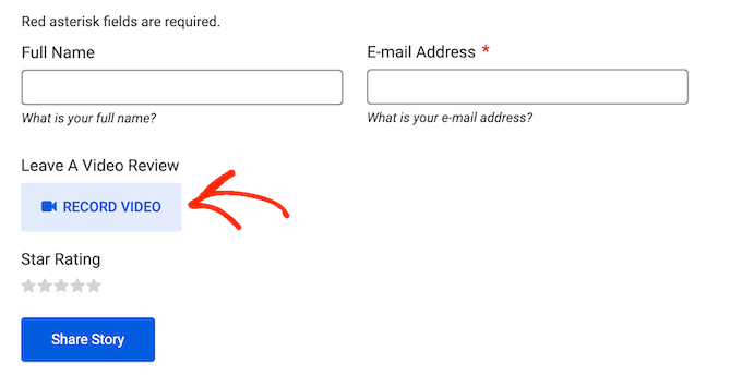 How to allow visitors to record a video testimonial directly on your website
