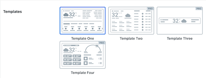 How to choose between multiple professionally-designed weather templates