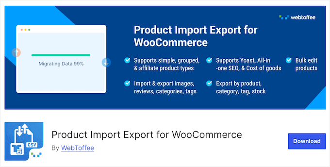 The Product Import Export for WooCommerce WordPress eCommerce plugin