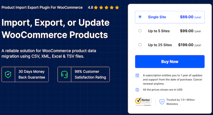 Product Import Export for WooCommerce Review: Pricing and plans