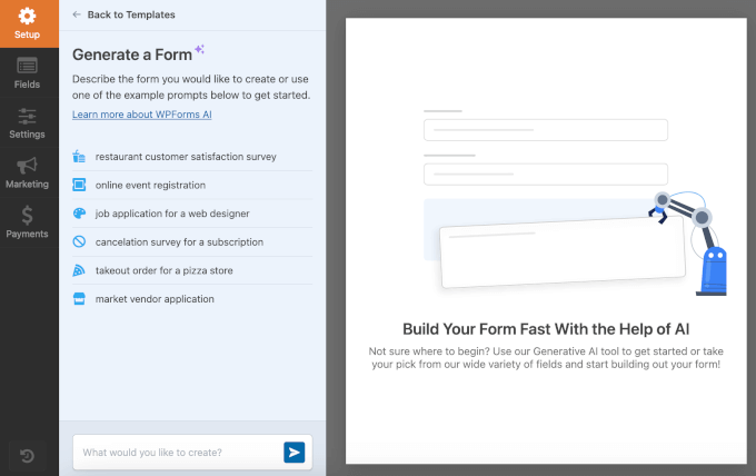 WPForms AI Builder