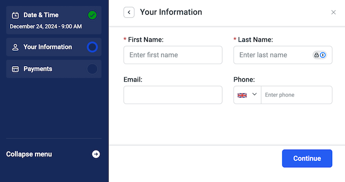 Creating a custom appointment booking form 