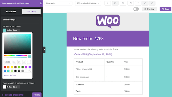 Add custom styling to a WooCommerce email