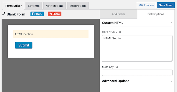 Adding custom HTML to your WordPress contact forms