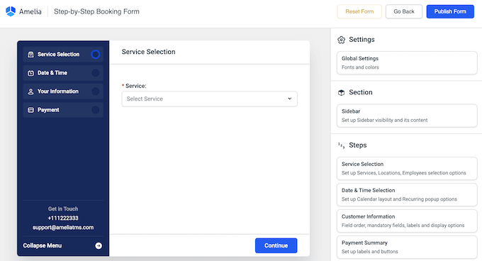 Creating a custom booking form