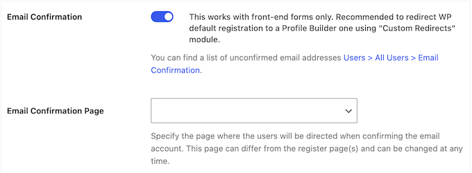 How to require confirmation for new signups and registered users