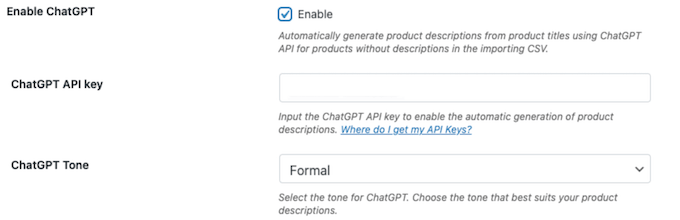 Automatically generating product descriptions using ChatGPT