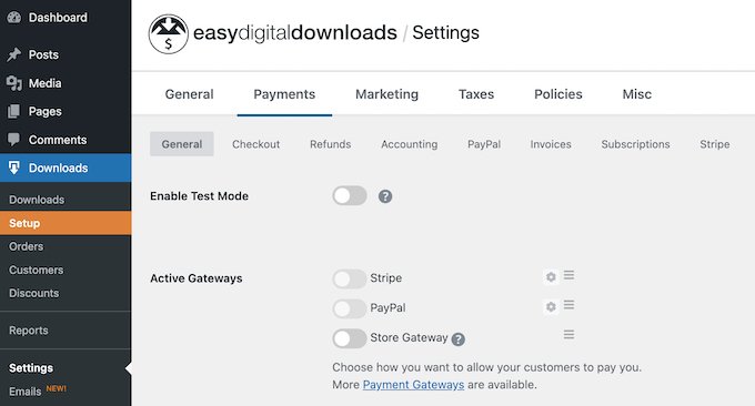 Enabling Stripe in Easy Digital Downloads