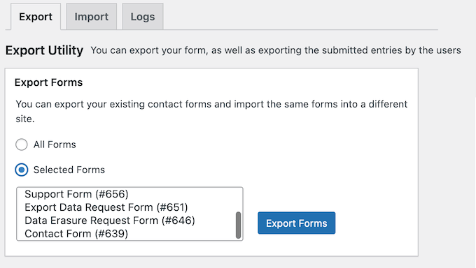 How to migrate contact forms to a new website