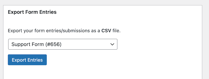 Exporting contact form data as a CSV file