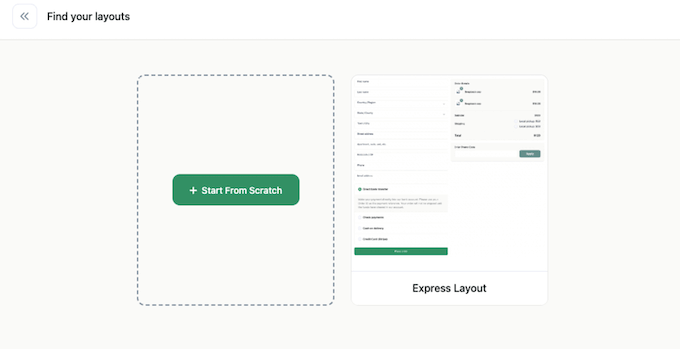 An Express Checkout template