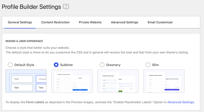 Ready-made form templates, created using Profile Builder