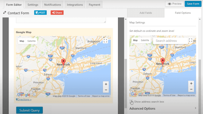 Adding a map to your contact form 