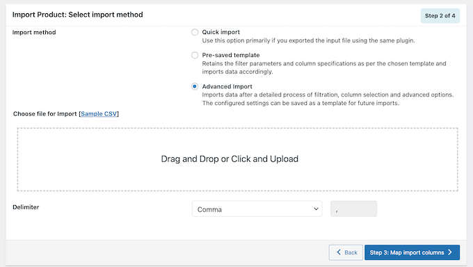 Transferring product data on your WordPress website