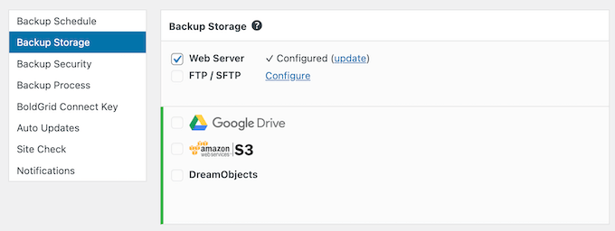 How to backup your site to Google Drive, Amazon S3, or DreamHost's DreamObjects