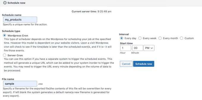 Scheduling import/exports for your online marketplace