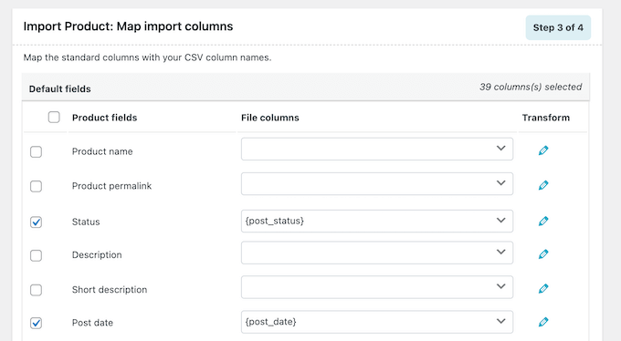 Mapping product information in WordPress