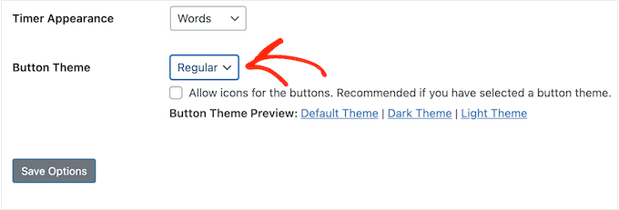 Changing the button style to suit your WordPress theme