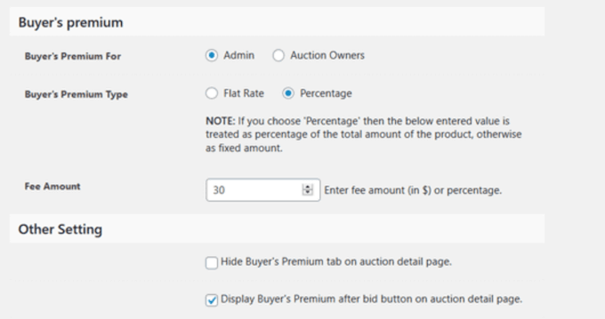 Adding a fee to auction listings on your WordPress website