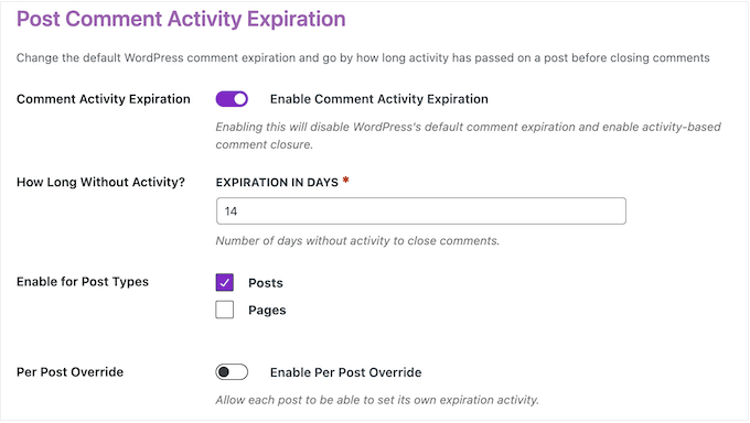 How to expire posts automatically based on commenter activity 