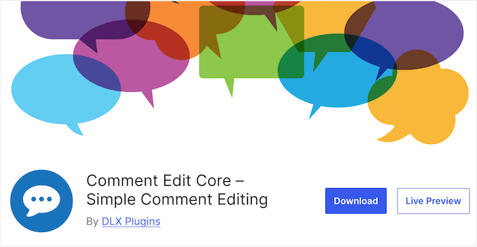 The free Comment Edit Core WordPress plugin