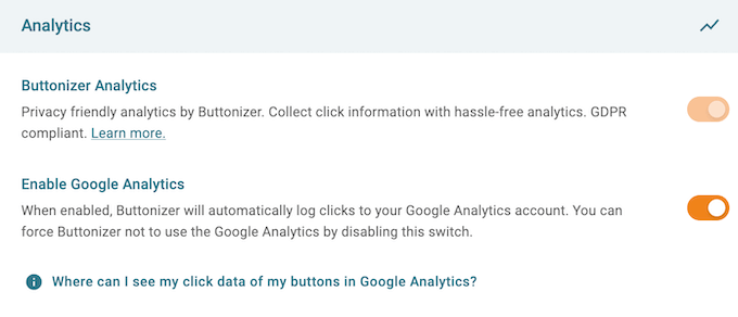 How to enable Buttonizer's Google Analytics integration 