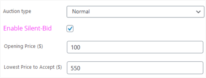 How to enable silent bidding on your WordPress website
