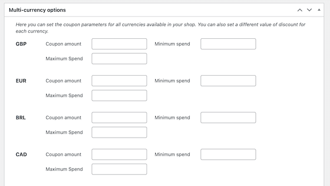 How to create coupons in multiple currencies