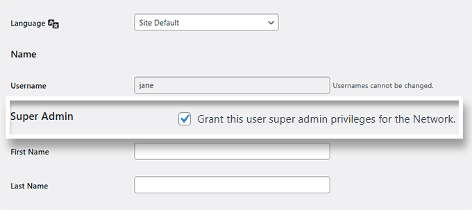 Make user Super Admin