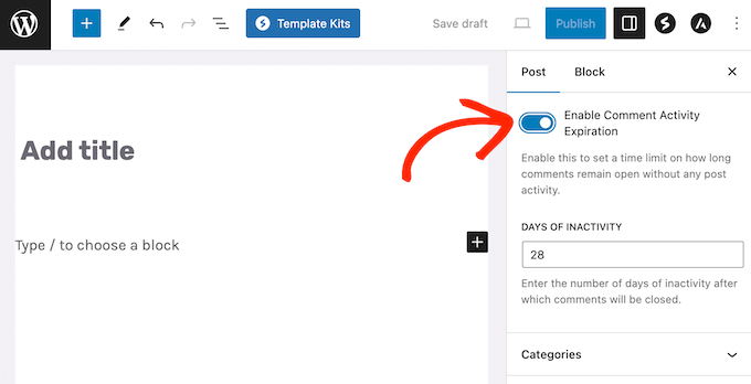 How to override a post's expiration settings in the WordPress block editor