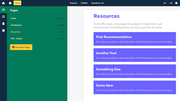 An example of an resource guide, created using Beacon