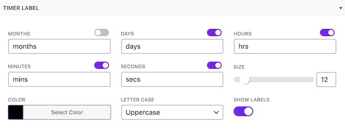 How to add custom labels to a countdown