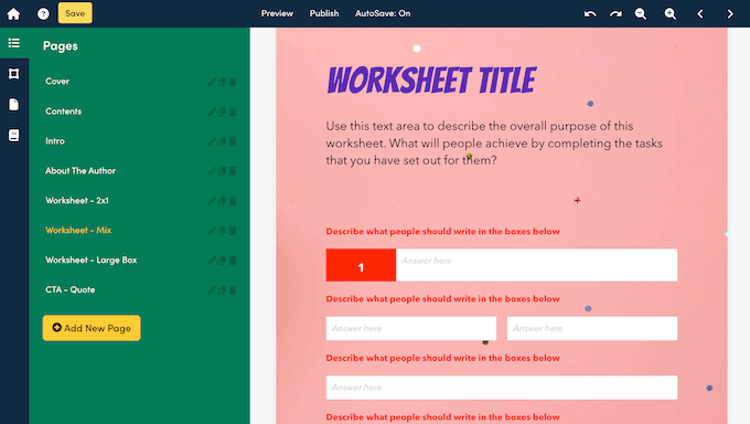 An example of a workbook, created using Beacon