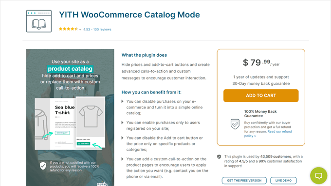 YITH WooCommerce Catalog Mode landing page