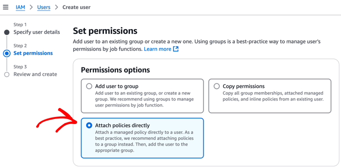 Attach AWS Policies Directly