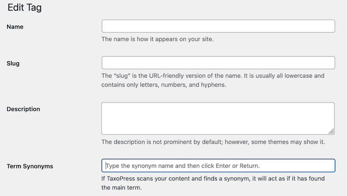 How to automatically add terms using synonyms