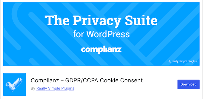 The free Complianz WordPress plugin