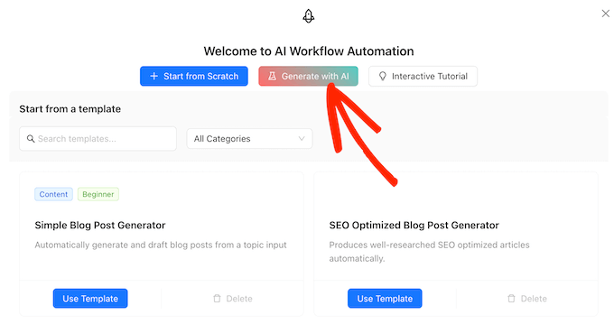 How to generate a WordPress automation workflow using AI prompts