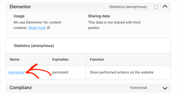 How to display information about your website's cookies