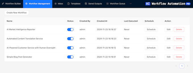 Managing automated workflows in WordPress