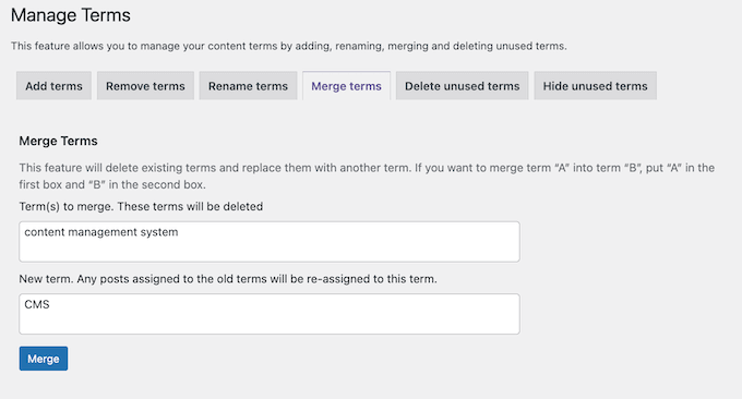 How to merge tags and categories on your WordPress website