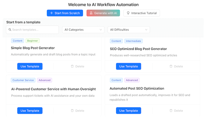 How to automate common tasks using AI models and templates