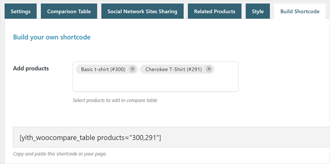 Creating a custom product comparison table shortcode with YITH WooCommerce Compare