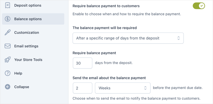 YITH WooCommerce Deposits / Down Payments - Balance Options