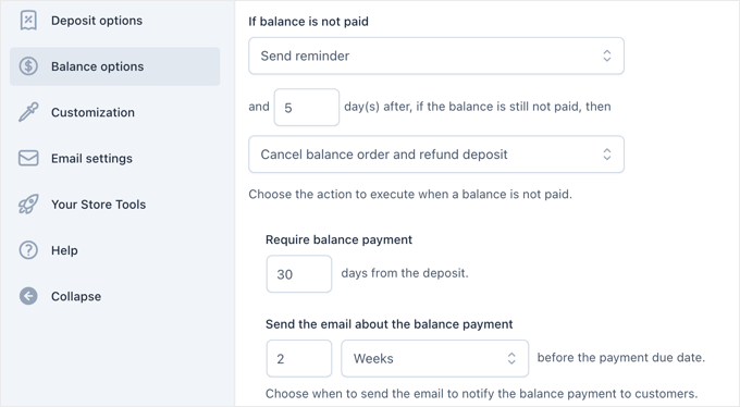 YITH WooCommerce Deposits / Down Payments - Balance Options