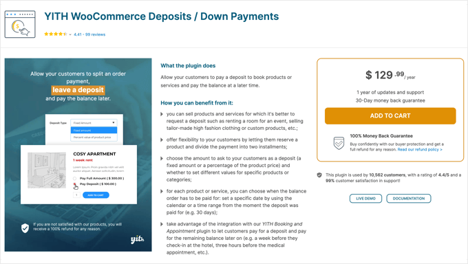 YITH WooCommerce Deposits / Down Payments