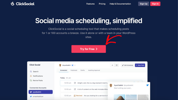 ClickSocial signup