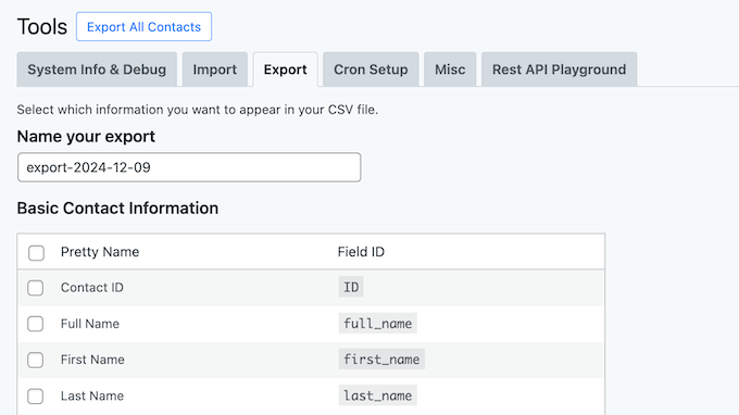 How to export contacts from your WordPress CRM