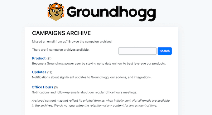 An example of a published campaign, created using Groundhogg