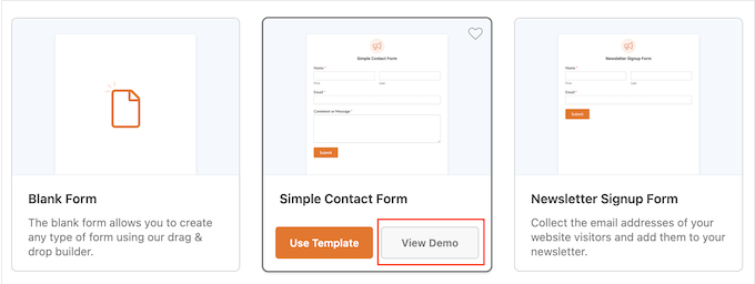 An example of a ready-made form template